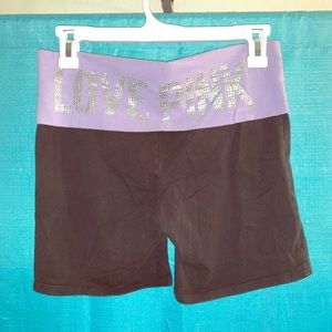 Victoria’s Secret Pink bling yoga shorts, medium
